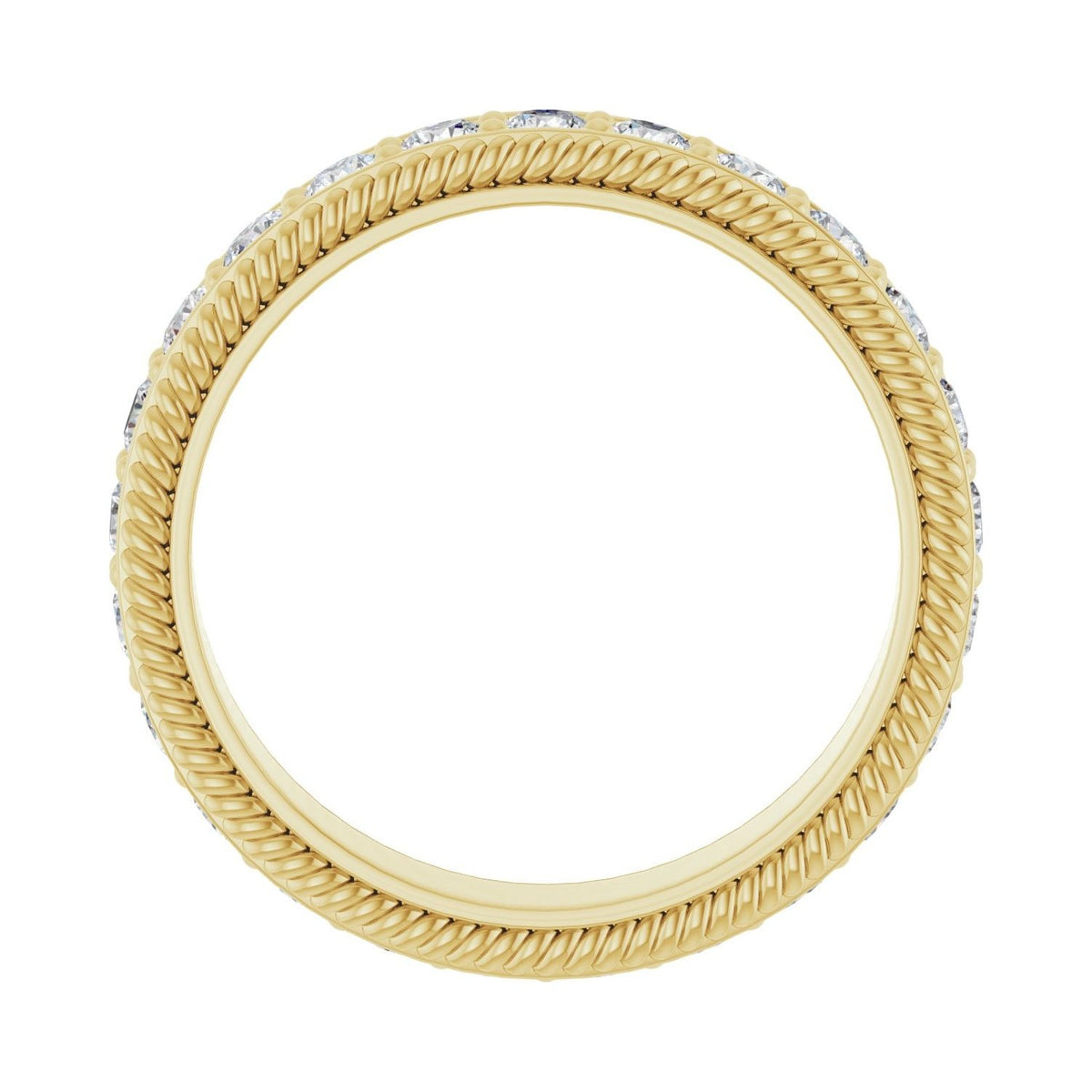 Sapphire Row Lab-Grown Diamond Rope-Edge Eternity Band - 14K Yellow Gold, 2.5 mm, 8 (view 2)