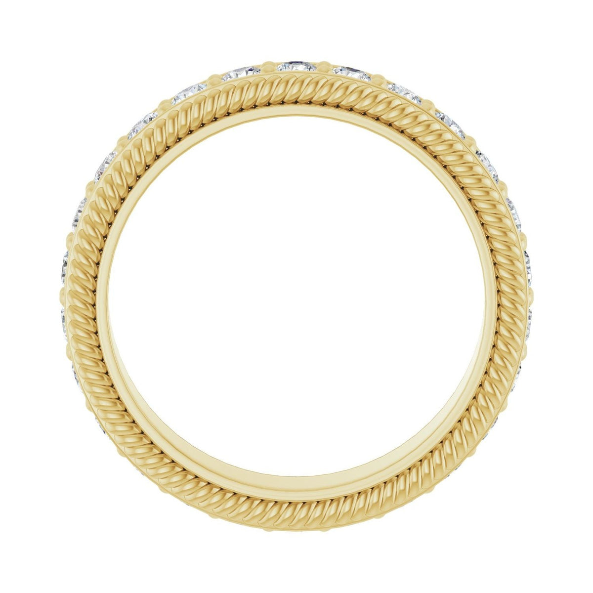 Sapphire Row Lab-Grown Diamond Rope-Edge Eternity Band - 14K Yellow Gold, 2 mm, 4.5 (view 2)