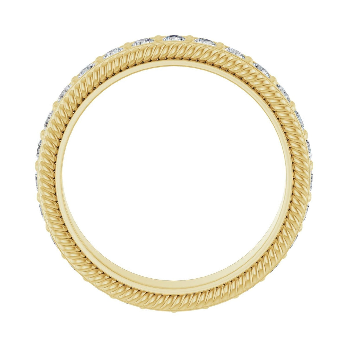 Sapphire Row Lab-Grown Diamond Rope-Edge Eternity Band - 14K Yellow Gold, 2 mm, 5.5 (view 2)