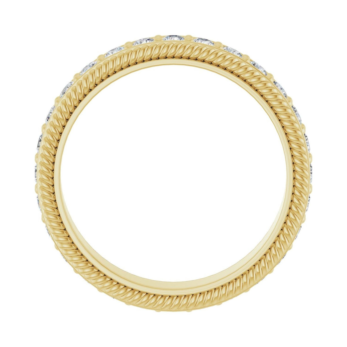 Sapphire Row Lab-Grown Diamond Rope-Edge Eternity Band - 14K Yellow Gold, 2 mm, 6.5 (view 2)