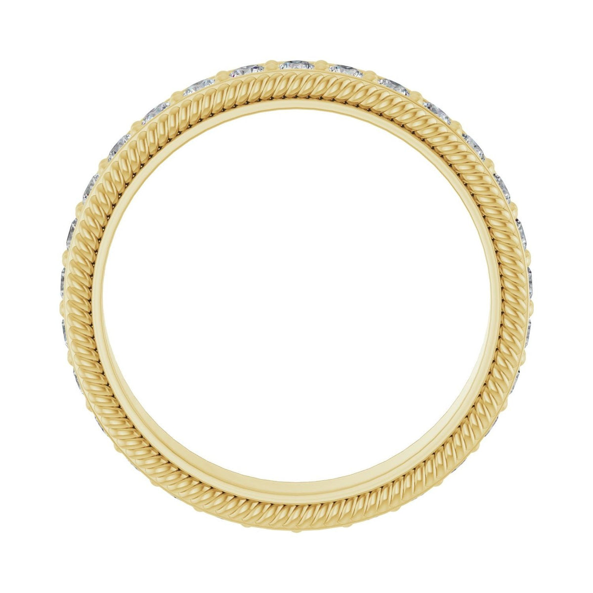 Sapphire Row Lab-Grown Diamond Rope-Edge Eternity Band - 14K Yellow Gold, 2 mm, 7.5 (view 2)