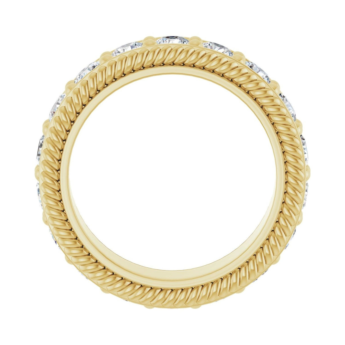 Sapphire Row Lab-Grown Diamond Rope-Edge Eternity Band - 14K Yellow Gold, 3 mm, 4.5 (view 2)