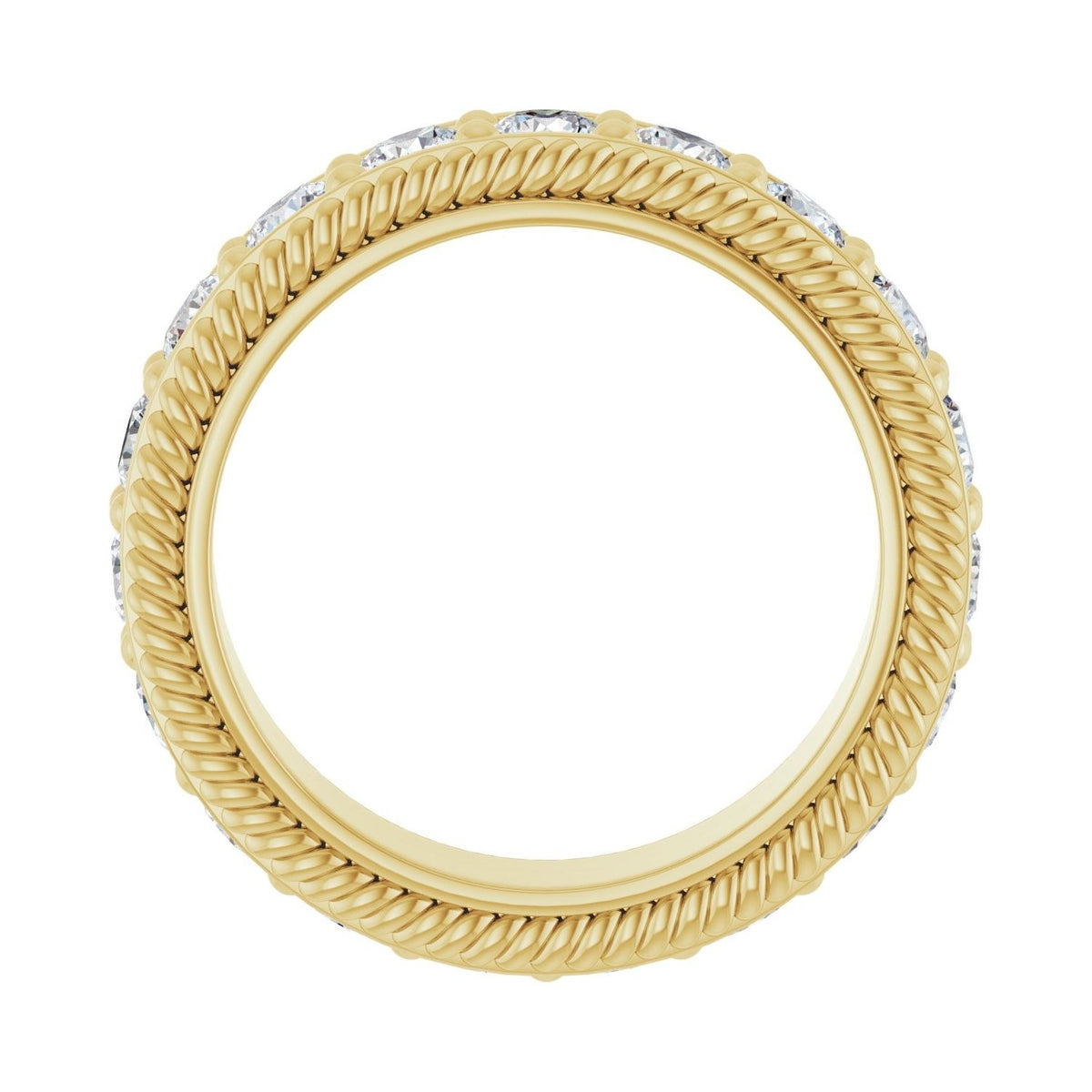 Sapphire Row Lab-Grown Diamond Rope-Edge Eternity Band - 14K Yellow Gold, 3 mm, 5.5 (view 2)