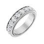 Sapphire Row Lab-Grown Diamond Rope-Edge Eternity Band - 14K White Gold, 3 mm, 6.5