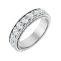 Sapphire Row Lab-Grown Diamond Rope-Edge Eternity Band - 14K White Gold, 3 mm, 7.5