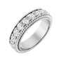 Sapphire Row Lab-Grown Diamond Rope-Edge Eternity Band - Platinum, 2.5 mm, 4