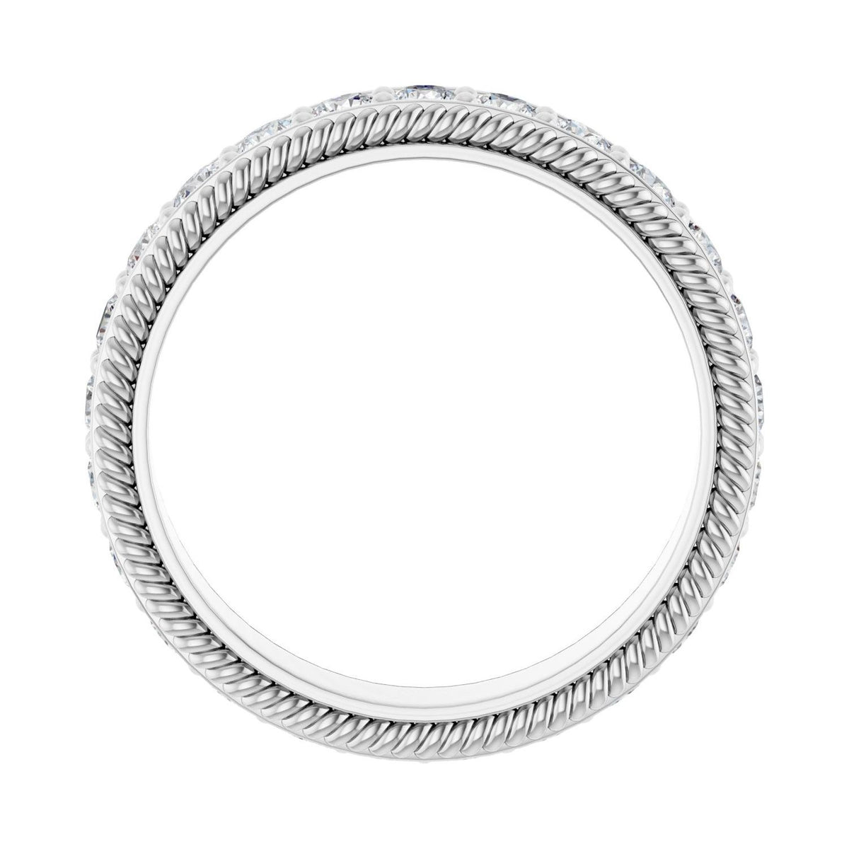 Sapphire Row Lab-Grown Diamond Rope-Edge Eternity Band - Platinum, 2.5 mm, 8 (view 2)