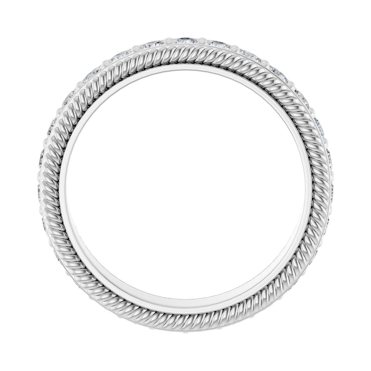 Sapphire Row Lab-Grown Diamond Rope-Edge Eternity Band - Platinum, 2 mm, 5.5 (view 2)
