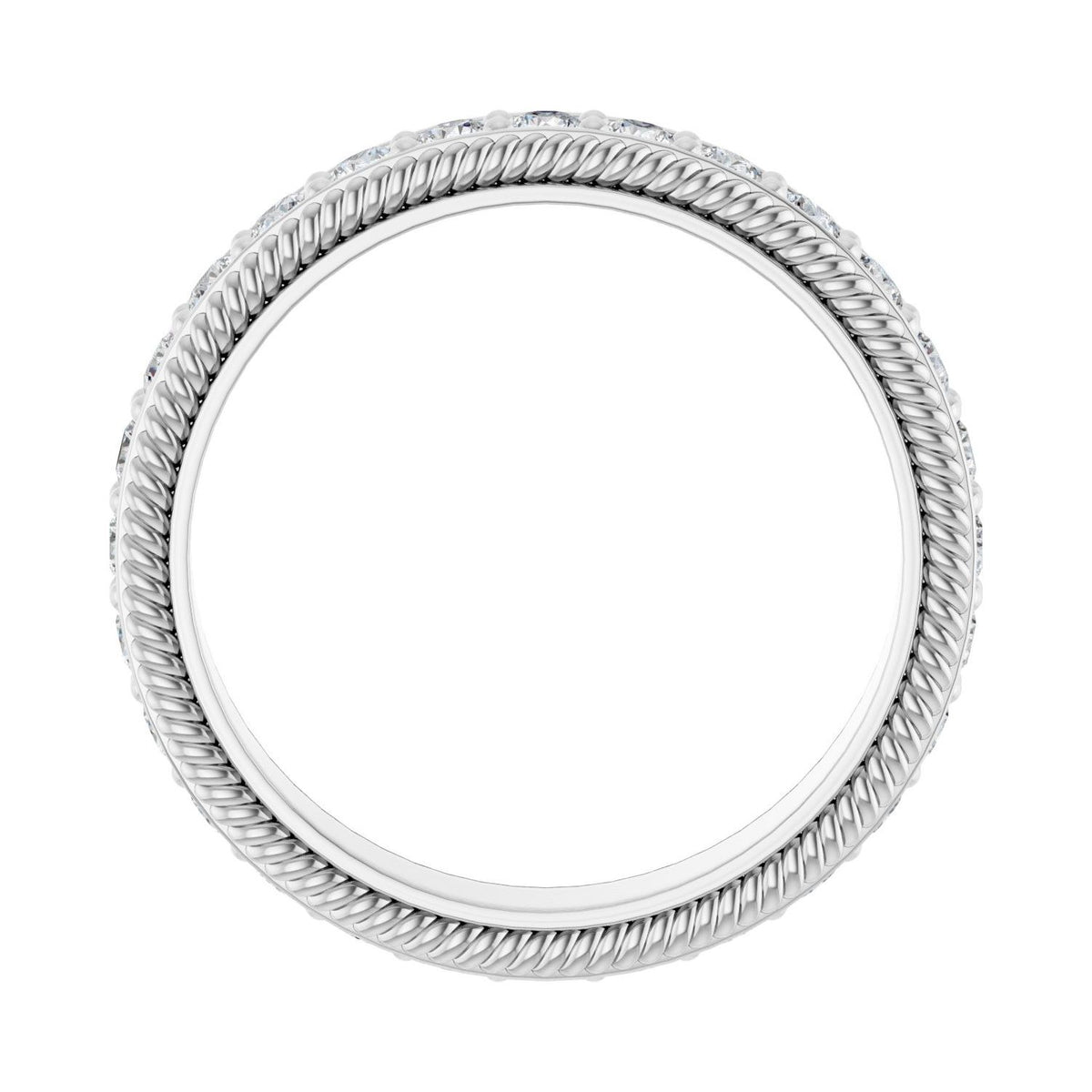 Sapphire Row Lab-Grown Diamond Rope-Edge Eternity Band - Platinum, 2 mm, 6.5 (view 2)