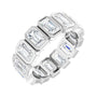Sapphire Row Natural Diamond Emerald-Cut Bezel Band - 10K White Gold, 6