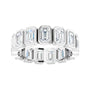 Sapphire Row Natural Diamond Emerald-Cut Bezel Band - 10K White Gold, 9 (view 3)