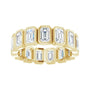 Sapphire Row Natural Diamond Emerald-Cut Bezel Band - 10K Yellow Gold, 9 (view 3)