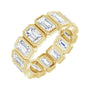 Sapphire Row Natural Diamond Emerald-Cut Bezel Band - 14K Yellow Gold, 6