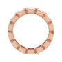 Sapphire Row Natural Diamond Emerald-Cut Bezel Band - 10K Rose Gold, 6 (view 2)