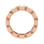 Sapphire Row Natural Diamond Emerald-Cut Bezel Band - 14K Rose Gold, 4 (view 2)