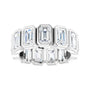 Sapphire Row Natural Diamond Emerald-Cut Bezel Band - 10K White Gold, 4.75 (view 3)