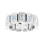 Sapphire Row Natural Diamond Emerald-Cut Bezel Band - 10K White Gold, 5.75 (view 3)