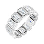 Sapphire Row Natural Diamond Emerald-Cut Bezel Band - 10K White Gold, 6.75
