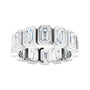 Sapphire Row Natural Diamond Emerald-Cut Bezel Band - 10K White Gold, 7.25 (view 3)