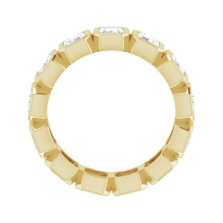 Sapphire Row Natural Diamond Emerald-Cut Bezel Band - 10K Yellow Gold, 5.5 (view 2)