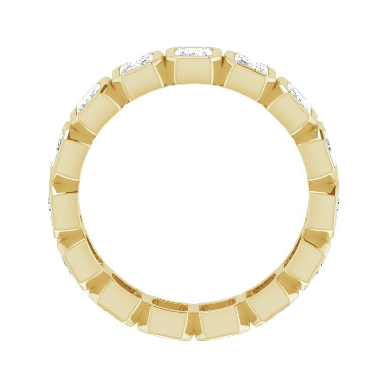 Sapphire Row Natural Diamond Emerald-Cut Bezel Band - 10K Yellow Gold, 8.5 (view 2)