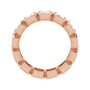 Sapphire Row Natural Diamond Emerald-Cut Bezel Band - 10K Rose Gold, 5.25 (view 2)
