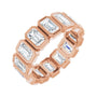 Sapphire Row Natural Diamond Emerald-Cut Bezel Band - 10K Rose Gold, 6.75