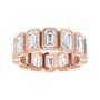 Sapphire Row Natural Diamond Emerald-Cut Bezel Band - 10K Rose Gold, 7.25 (view 3)