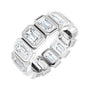 Sapphire Row Natural Diamond Emerald-Cut Bezel Band - 10K White Gold, 4.5