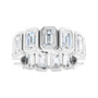 Sapphire Row Natural Diamond Emerald-Cut Bezel Band - 10K White Gold, 4.5 (view 3)