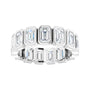 Sapphire Row Natural Diamond Emerald-Cut Bezel Band - 10K White Gold, 8.5 (view 3)