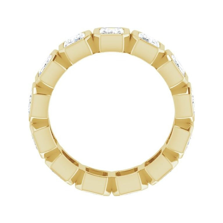 Sapphire Row Natural Diamond Emerald-Cut Bezel Band - 10K Yellow Gold, 4.75 (view 2)