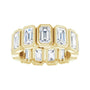 Sapphire Row Natural Diamond Emerald-Cut Bezel Band - 10K Yellow Gold, 4.75 (view 3)