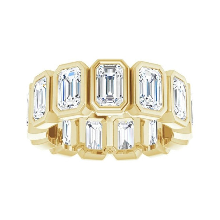 Sapphire Row Natural Diamond Emerald-Cut Bezel Band - 10K Yellow Gold, 4.75 (view 3)