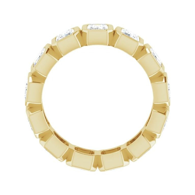 Sapphire Row Natural Diamond Emerald-Cut Bezel Band - 10K Yellow Gold, 5.25 (view 2)