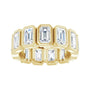 Sapphire Row Natural Diamond Emerald-Cut Bezel Band - 10K Yellow Gold, 5.25 (view 3)