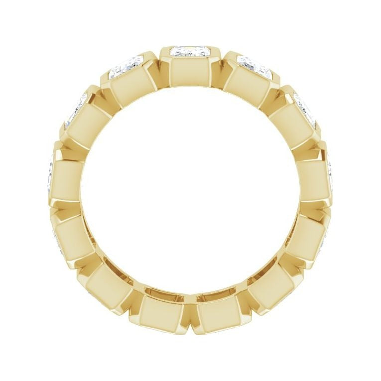 Sapphire Row Natural Diamond Emerald-Cut Bezel Band - 10K Yellow Gold, 5.75 (view 2)