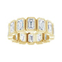 Sapphire Row Natural Diamond Emerald-Cut Bezel Band - 10K Yellow Gold, 6.75 (view 3)
