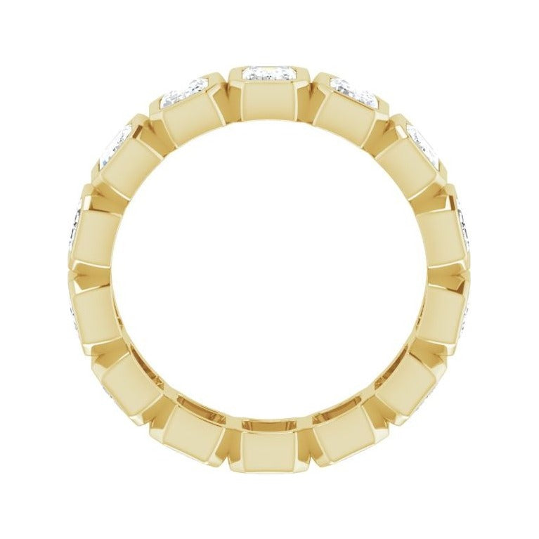 Sapphire Row Natural Diamond Emerald-Cut Bezel Band - 10K Yellow Gold, 7.25 (view 2)