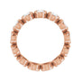 Sapphire Row Natural Diamond Oval Bezel Band - 10K Rose Gold, 6 (view 2)