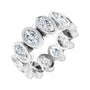 Sapphire Row Natural Diamond Oval Bezel Band - 10K White Gold, 4