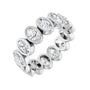Sapphire Row Natural Diamond Oval Bezel Band - 14K White Gold, 7