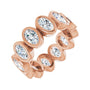 Sapphire Row Natural Diamond Oval Bezel Band - 10K Rose Gold, 4.25