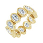 Sapphire Row Natural Diamond Oval Bezel Band - 14K Yellow Gold, 4