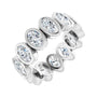 Sapphire Row Natural Diamond Oval Bezel Band - 10K White Gold, 4.75