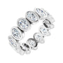 Sapphire Row Natural Diamond Oval Bezel Band - 10K White Gold, 6.25