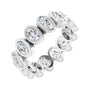 Sapphire Row Natural Diamond Oval Bezel Band - 10K White Gold, 7.75