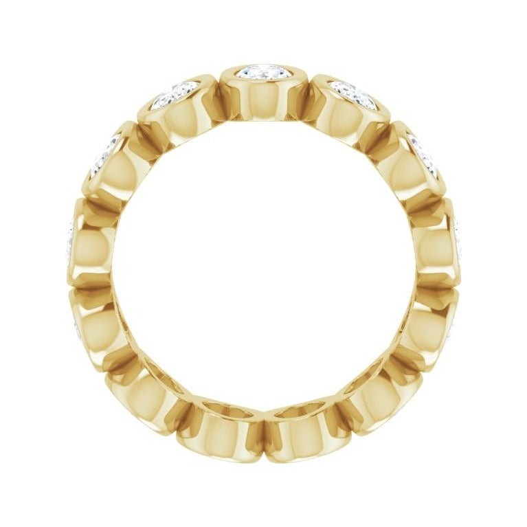 Sapphire Row Natural Diamond Oval Bezel Band - 14K Yellow Gold, 4.5 (view 2)