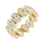 Sapphire Row Natural Diamond Oval Bezel Band - 10K Yellow Gold, 4.75