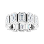 Sapphire Row Lab-Grown Diamond Emerald-Cut Bezel Band - 14K White Gold, 4 (view 3)